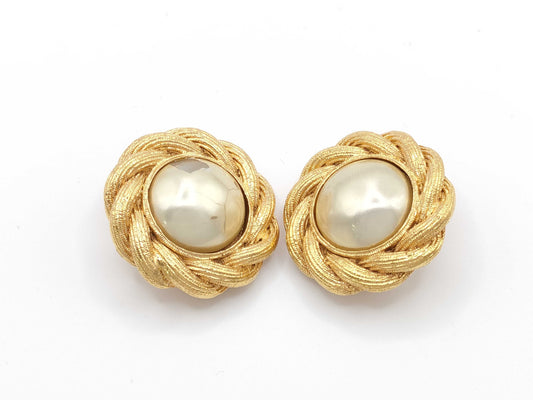 CHANEL Faux Pearl Earrings