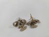 CHANEL Coco Mark Ribbon B14V Earrings GP x Rhinestone Gold Earrings