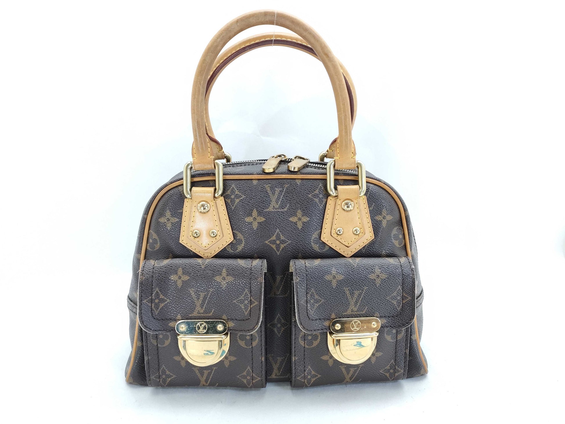 LOUIS VUITTON Monogram Manhattan PM M40026 VI0036 Brown Handbag