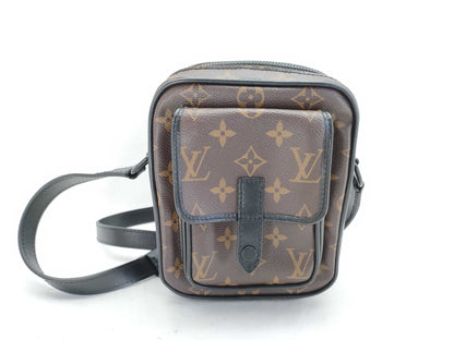 LOUIS VUITTON Monogram Macassar Christopher Wearable Wallet M69404 Brown x Black Shoulder Bag