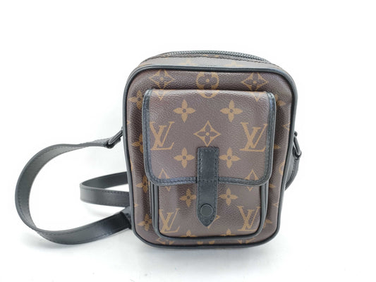 LOUIS VUITTON Monogram Macassar Christopher Wearable Wallet M69404 Brown x Black Shoulder Bag