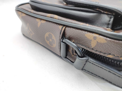 LOUIS VUITTON Monogram Macassar Christopher Wearable Wallet M69404 Brown x Black Shoulder Bag