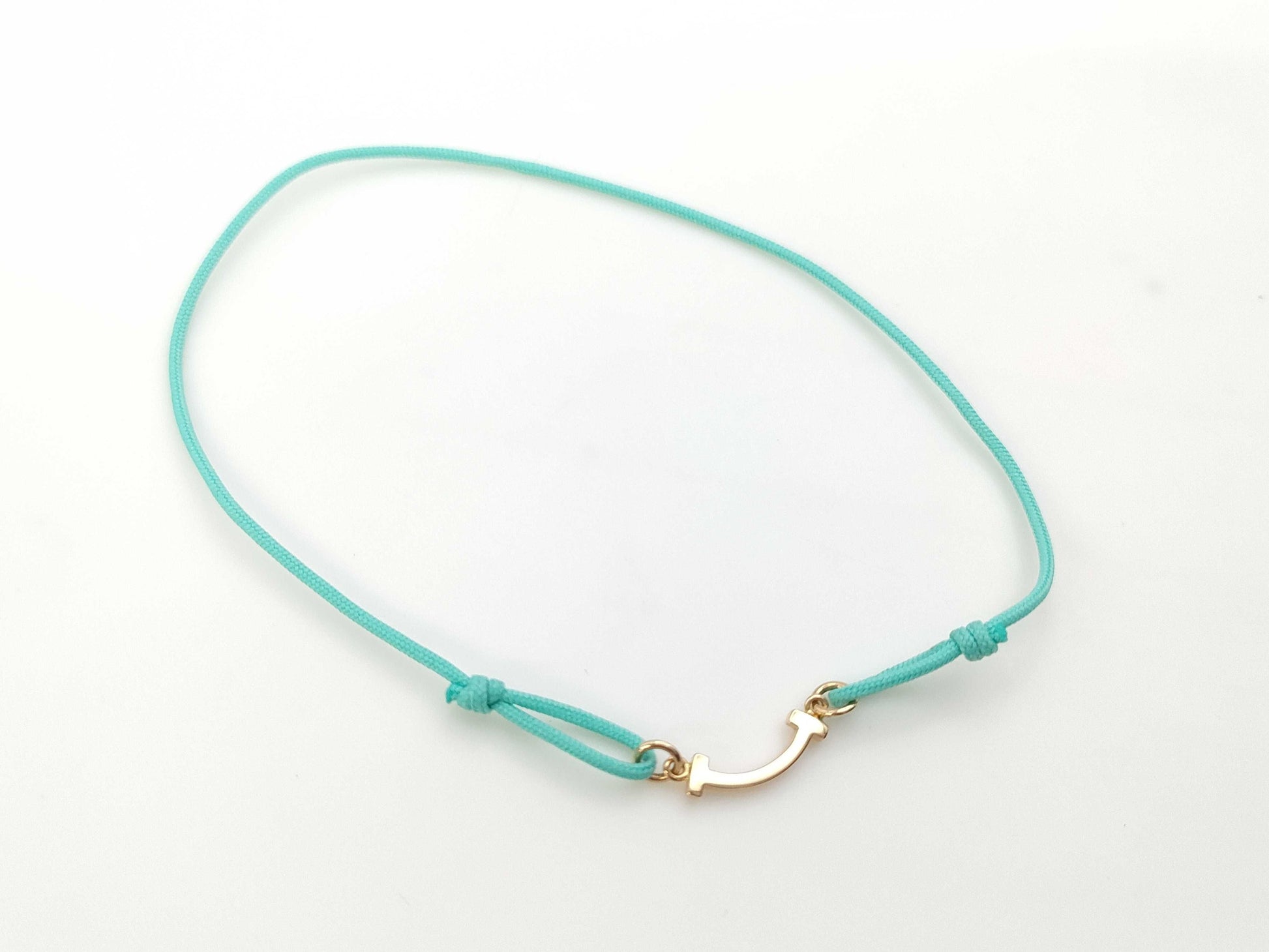 Tiffany & Co. T Smile Cord #20 Au750 0.8g Bracelet/Bangle 