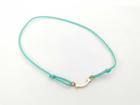 Tiffany & Co. T Smile Cord #20 Au750 0.8g Bracelet/Bangle 