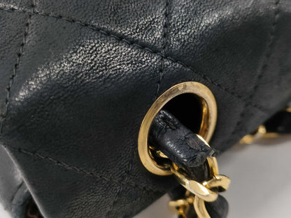CHANEL Mini Matelasse Lambskin Single Flap Single Chain Bag in Black with Gold Hardware, 2013998, No. 2, Shoulder Bag