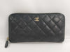 CHANEL CHANEL Round Zip Caviar Leather Wallet
