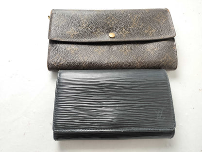 LOUIS VUITTON Monogram LV Wallet Set Monogram Long Wallet Epi Tri-fold Wallet