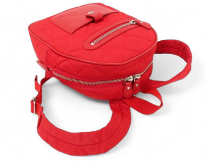 BURBERRY BURBERRY Red Mini Backpack with Nova Check Interior and Quilted Leather