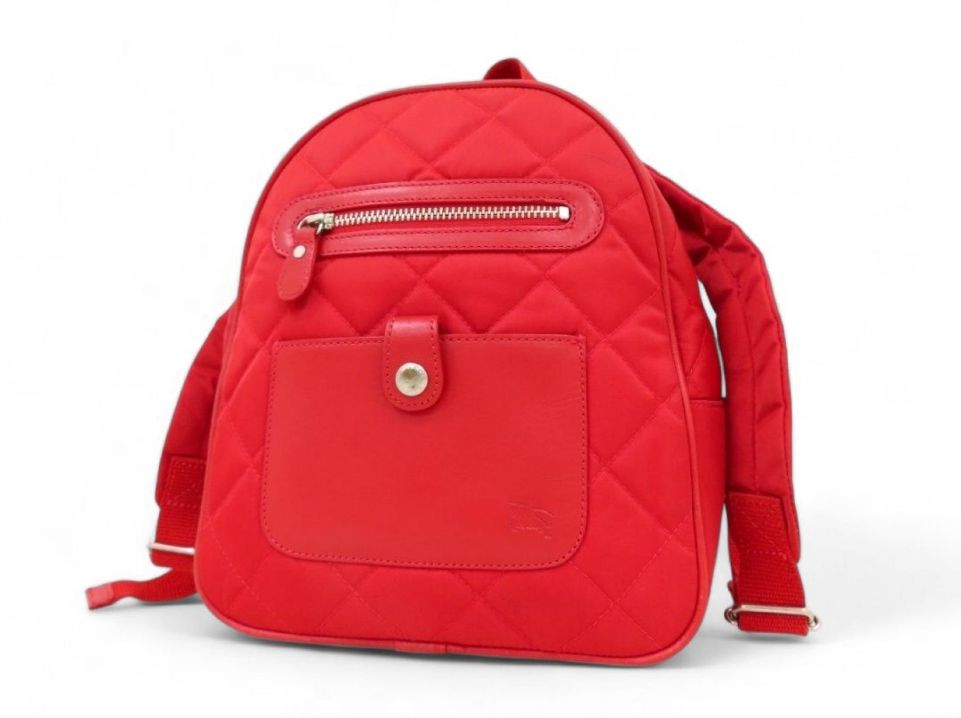 BURBERRY BURBERRY Red Mini Backpack with Nova Check Interior and Quilted Leather