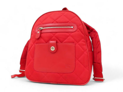 BURBERRY BURBERRY Red Mini Backpack with Nova Check Interior and Quilted Leather