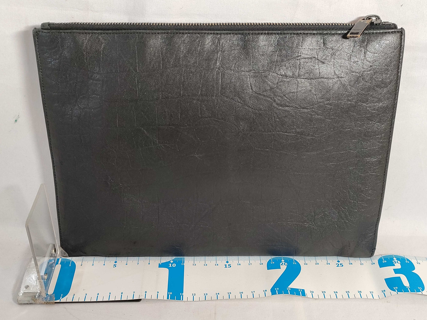 SAINT LAURENT YSL CROCO-EMBOSSED CLUTCH BAG