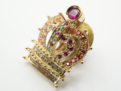 Colored Stone Multi Diamond K14 3.5g Brooch 