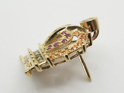 Colored Stone Multi Diamond K14 3.5g Brooch 