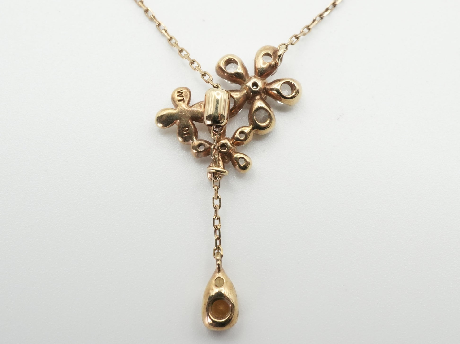 Vendome Aoyama Colored Stone, Clear Stone, Diamond, K10 1.4g Necklace 