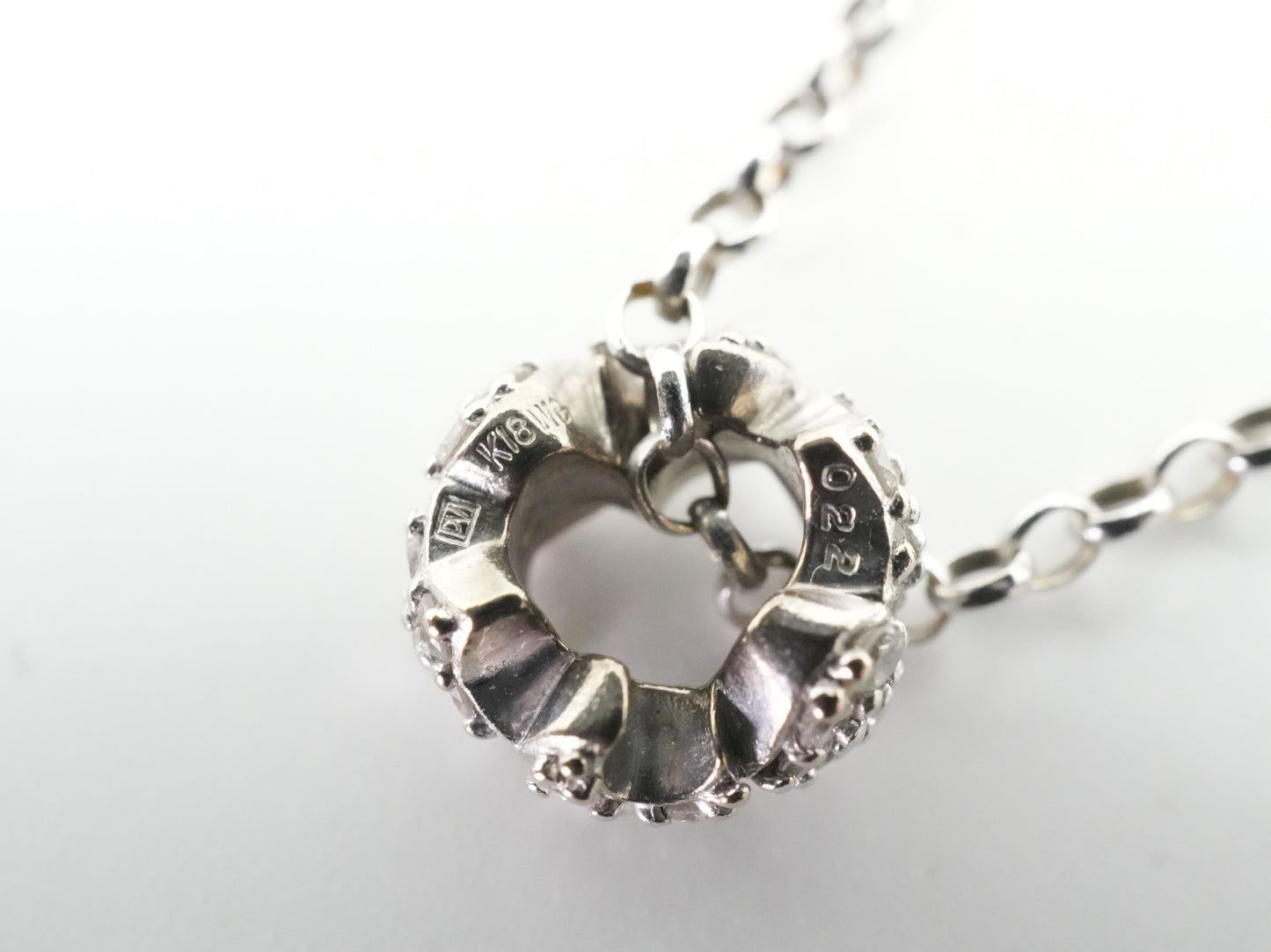 Ponte Vecchio D0.22ct K18WG/750 2.8g Necklace 