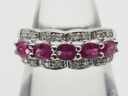 Ruby and Diamond 14K Gold Ring, 2.7g 