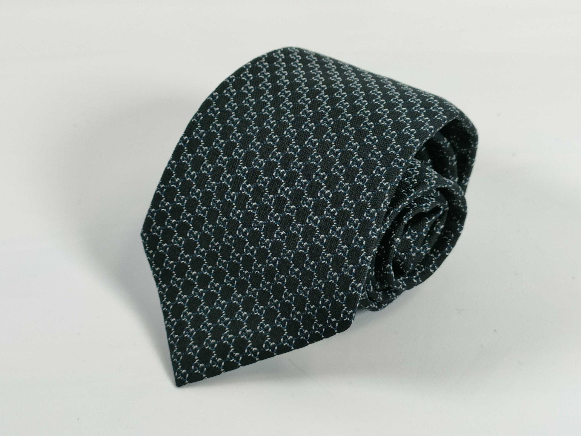 GUCCI GG Pattern Cupro Tie Black Tie