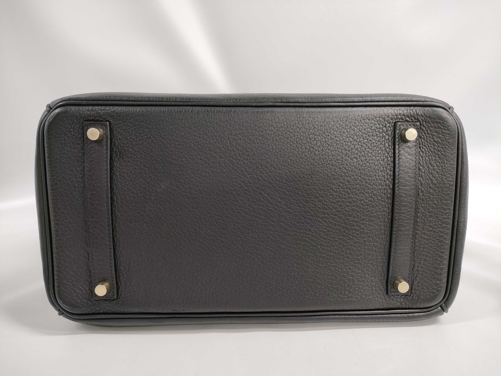 HERMES Birkin 35 Taurillon Clemence Leather Handbag with Gold Hardware, Black, K Stamp