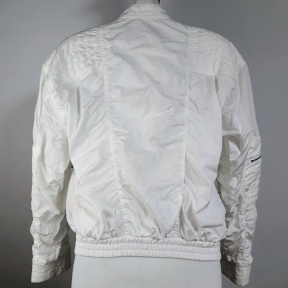 LOUIS VUITTON Excellent condition white zip-up jacket with LV logo patch.