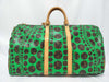 LOUIS VUITTON Green Yayoi Kusama Keepall 55 Boston Bag M40696