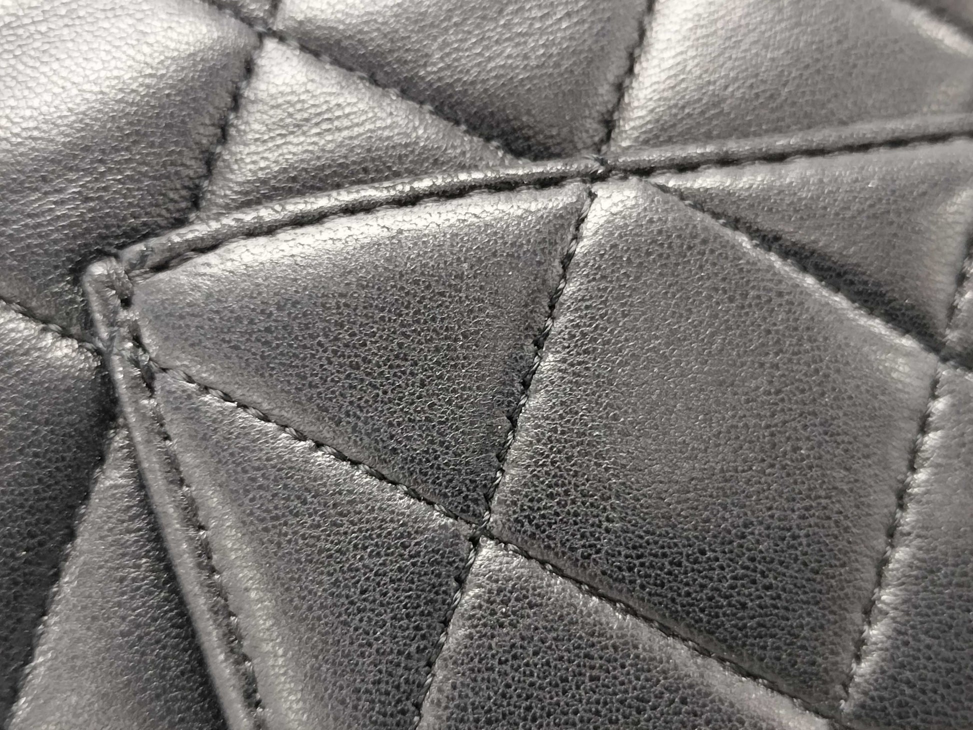 CHANEL Matelasse 25 Black Lambskin Shoulder Bag with Silver Hardware, Chain, Double Flap, Size 13