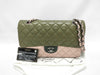 CHANEL Matelasse 25 Green/Pink Lambskin with Silver Hardware, Chain, Double Flap, 23 Series, A01112 Shoulder Bag