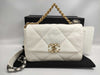 CHANEL 19 Bag White Lambskin Chain Shoulder Bag