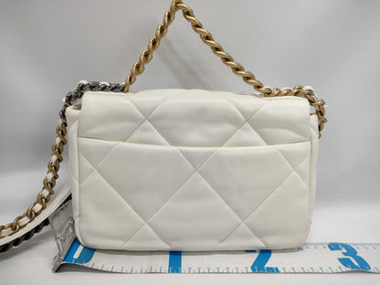 CHANEL 19 Bag White Lambskin Chain Shoulder Bag