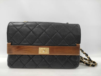  CHANEL Wood Flap Chain Shoulder Bag