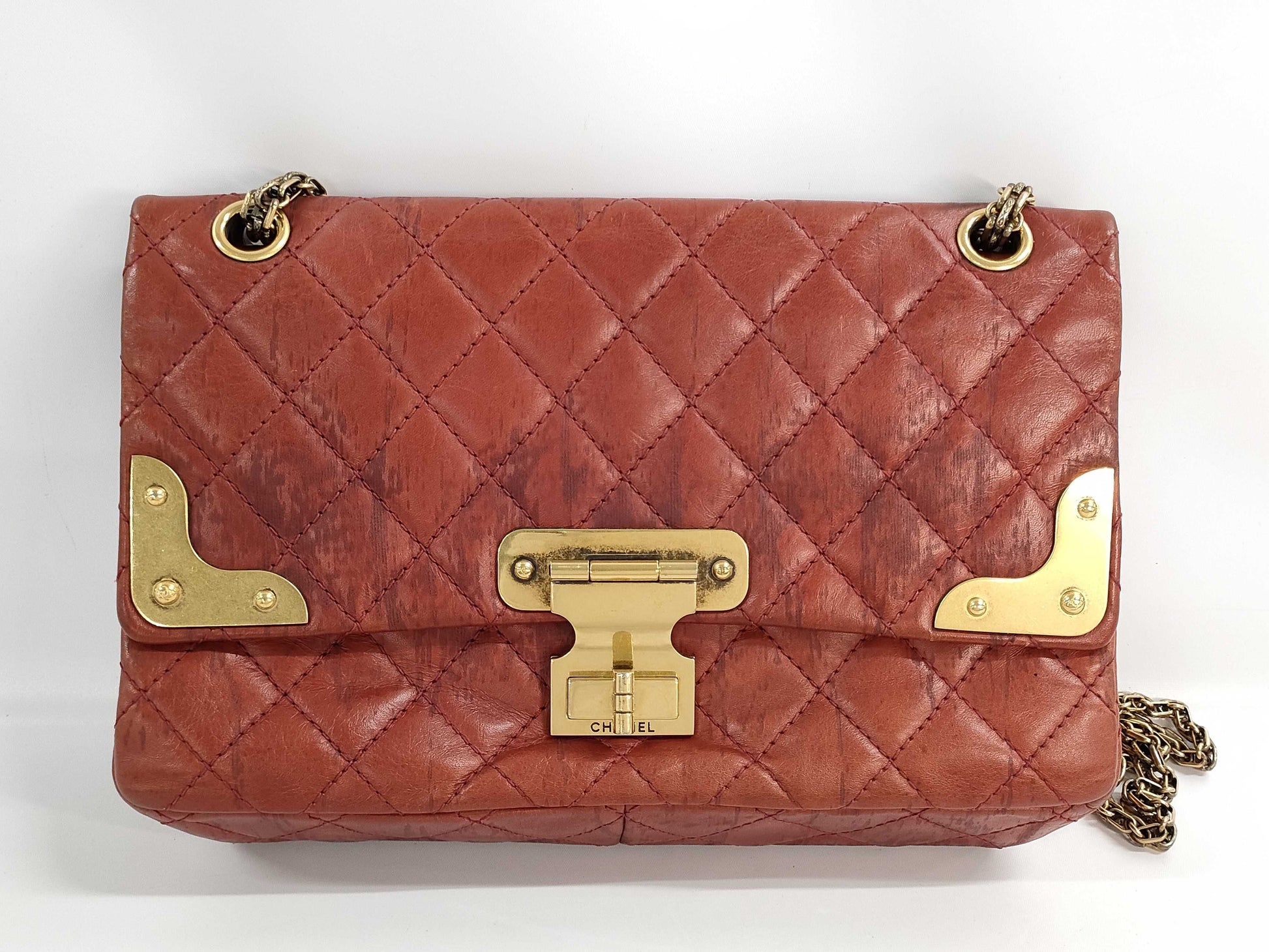 CHANEL 2.55 Metal Chain Shoulder Bag