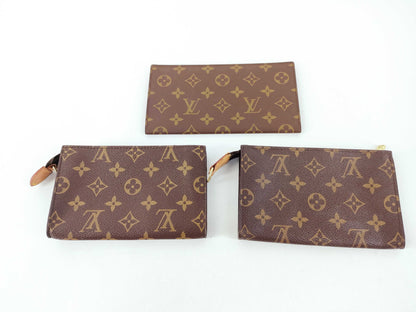 LOUIS VUITTON Monogram Pouch 3-Piece Set Pouch