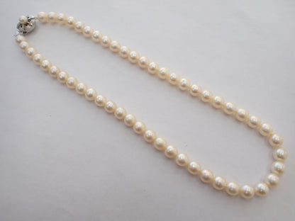 Pearl diameter approximately 7.3mm?7.9mm, Sterling Silver, 37.5g, Necklace 