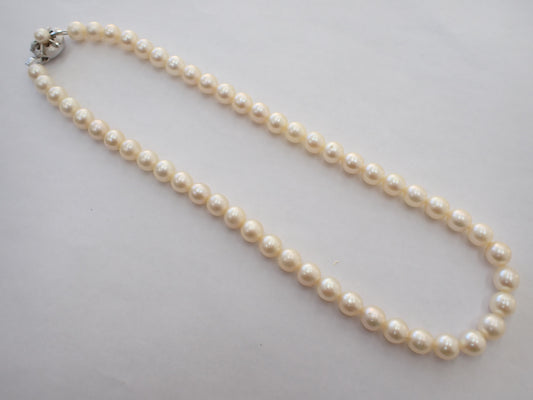 Pearl diameter approximately 7.3mm?7.9mm, Sterling Silver, 37.5g, Necklace 