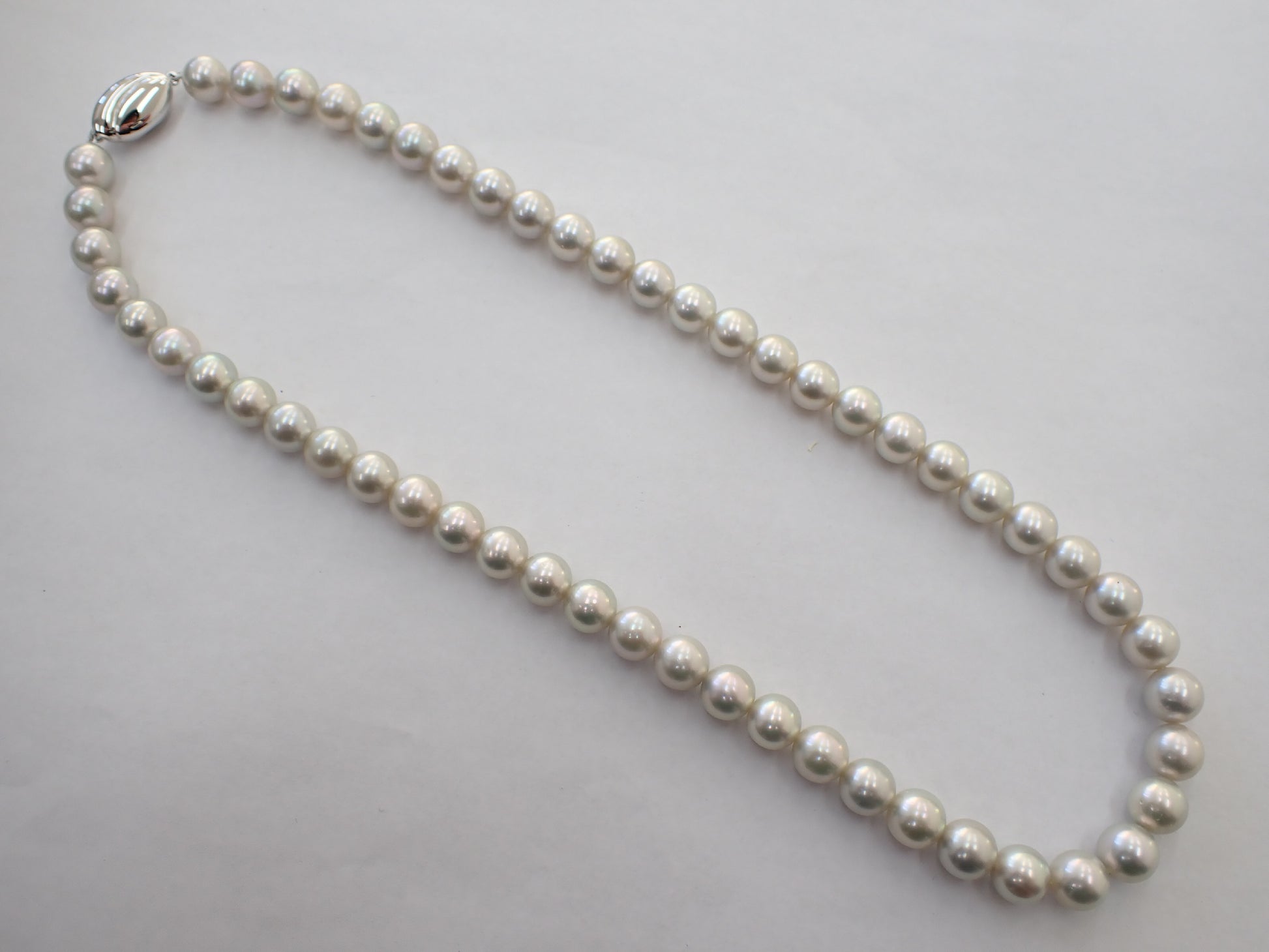 Pearl diameter approximately 8.0mm-8.5mm Sterling Silver Necklace 