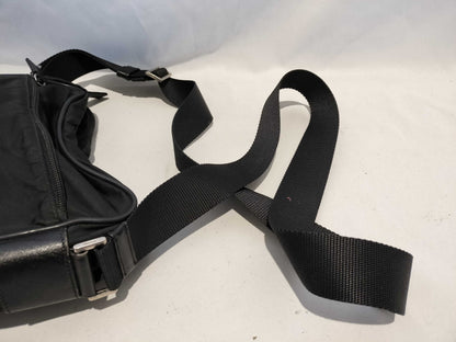 PRADA Nylon Prada Square Shoulder Bag in Black with Triangle Logo