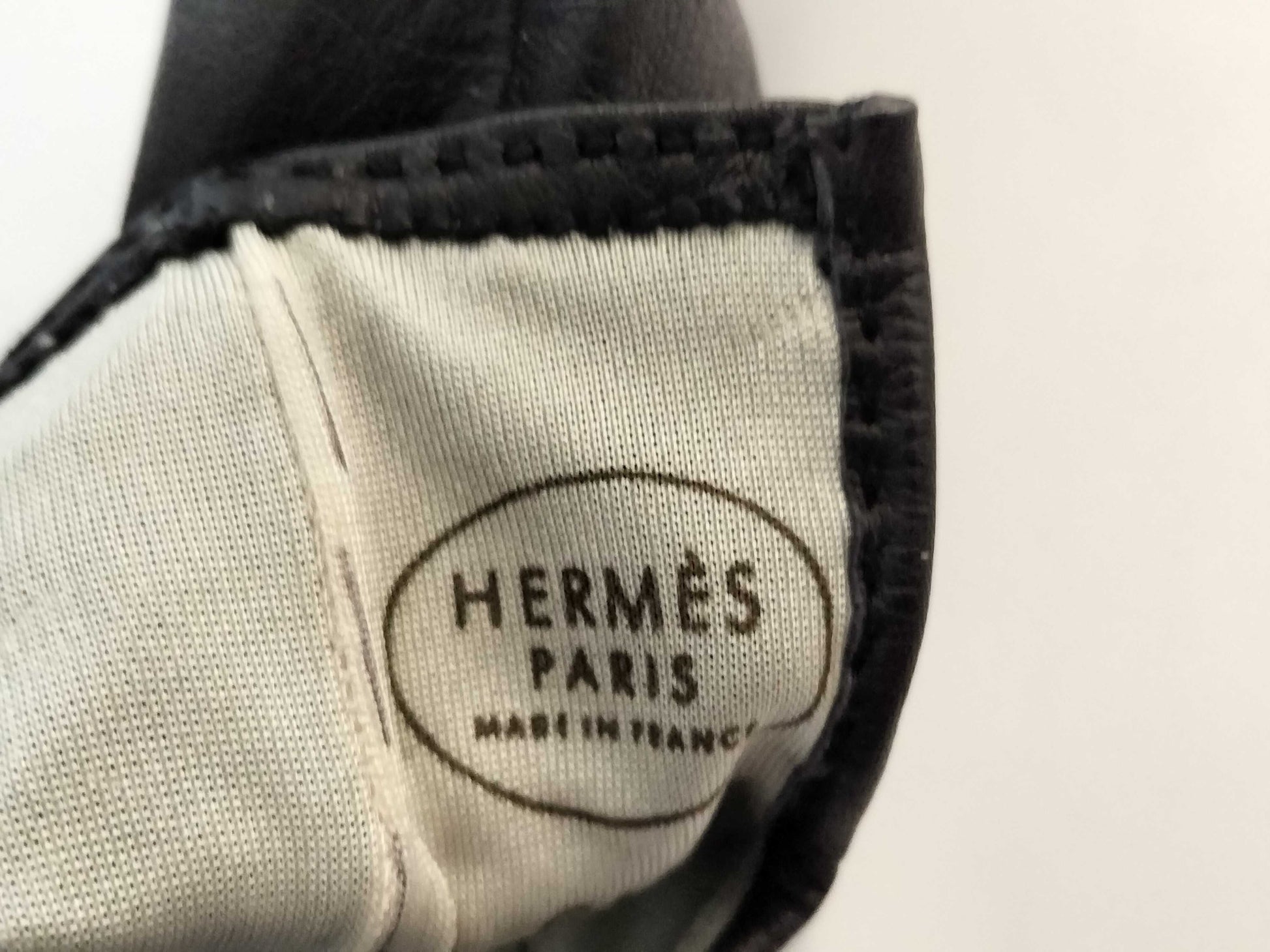 HERMES HERMES Jige Polido Charm Leather Black Gloves Other Accessories