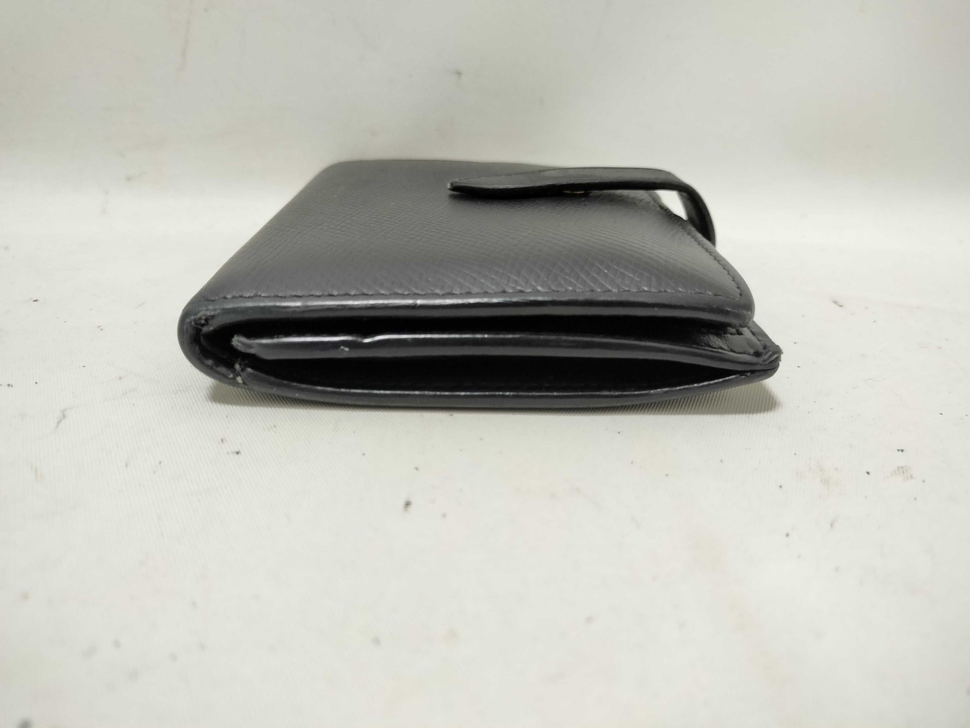 CELINE CELINE Strap Leather Folding Wallet Black Wallet