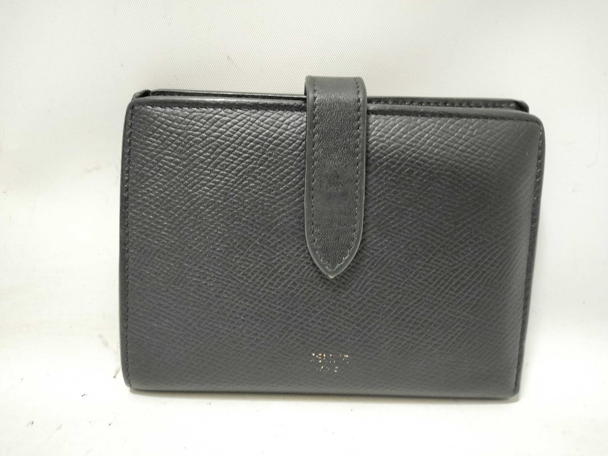 CELINE CELINE Strap Leather Folding Wallet Black Wallet