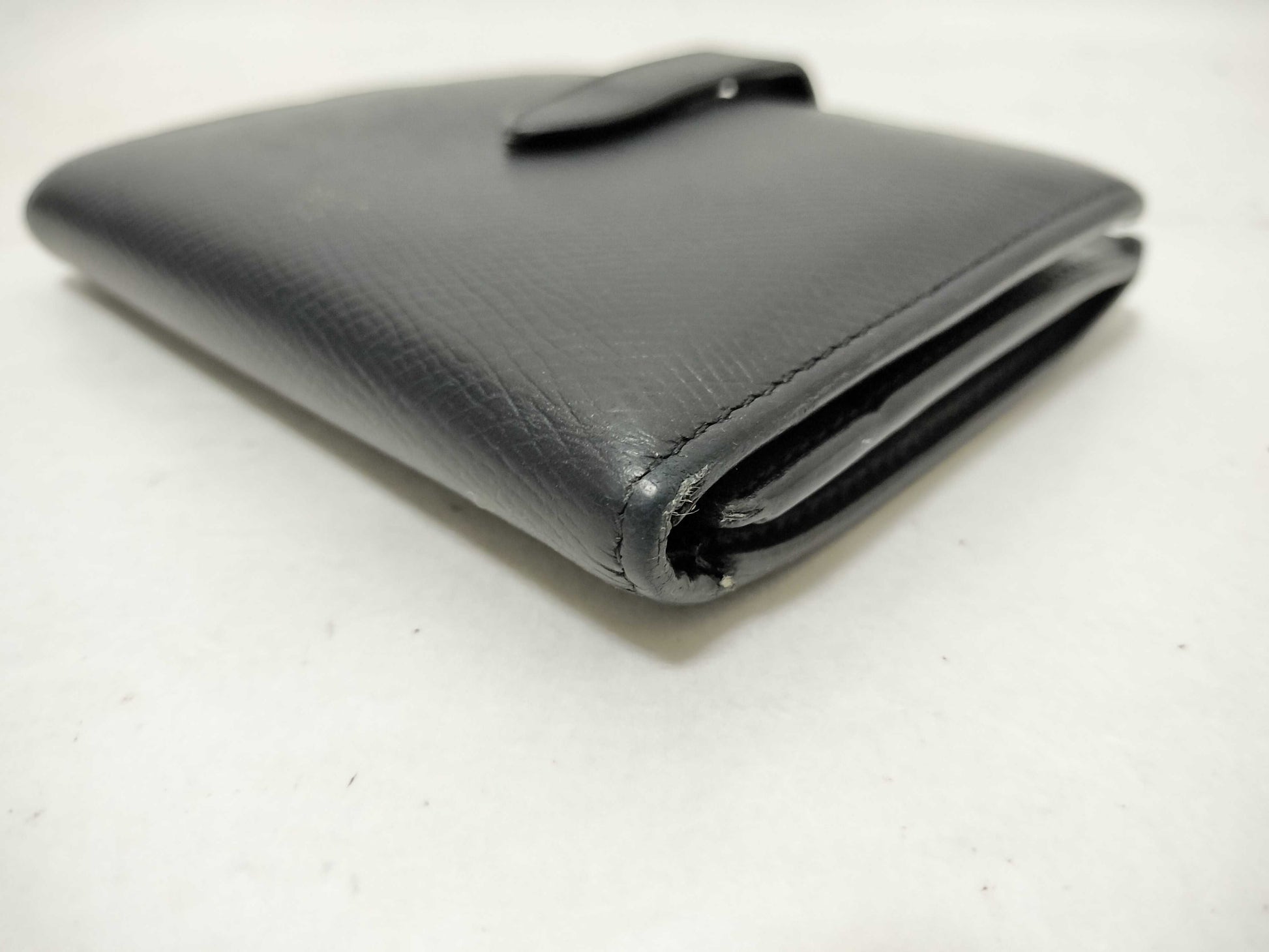 CELINE CELINE Strap Leather Folding Wallet Black Wallet