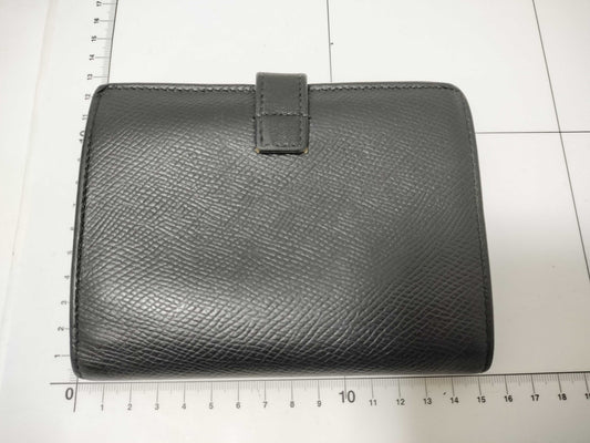 CELINE CELINE Strap Leather Folding Wallet Black Wallet