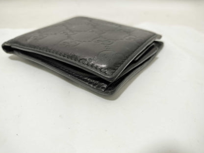 GUCCI Guccissima GUCCI Gucci Bifold Wallet 146223 Leather Black Wallet