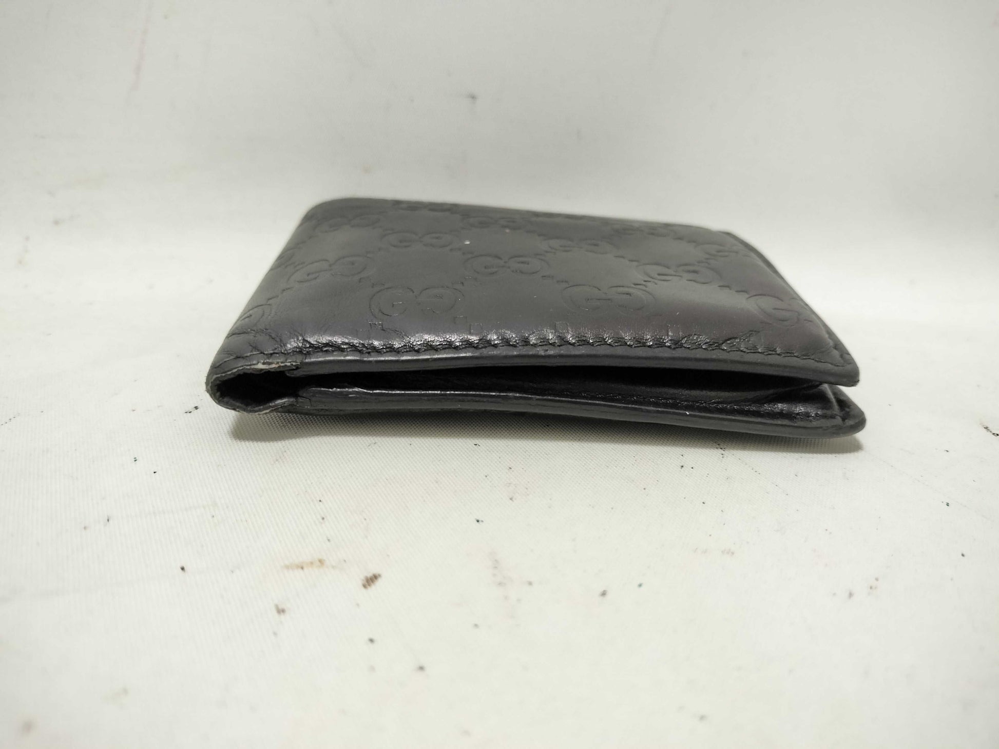GUCCI Guccissima GUCCI Gucci Bifold Wallet 146223 Leather Black Wallet