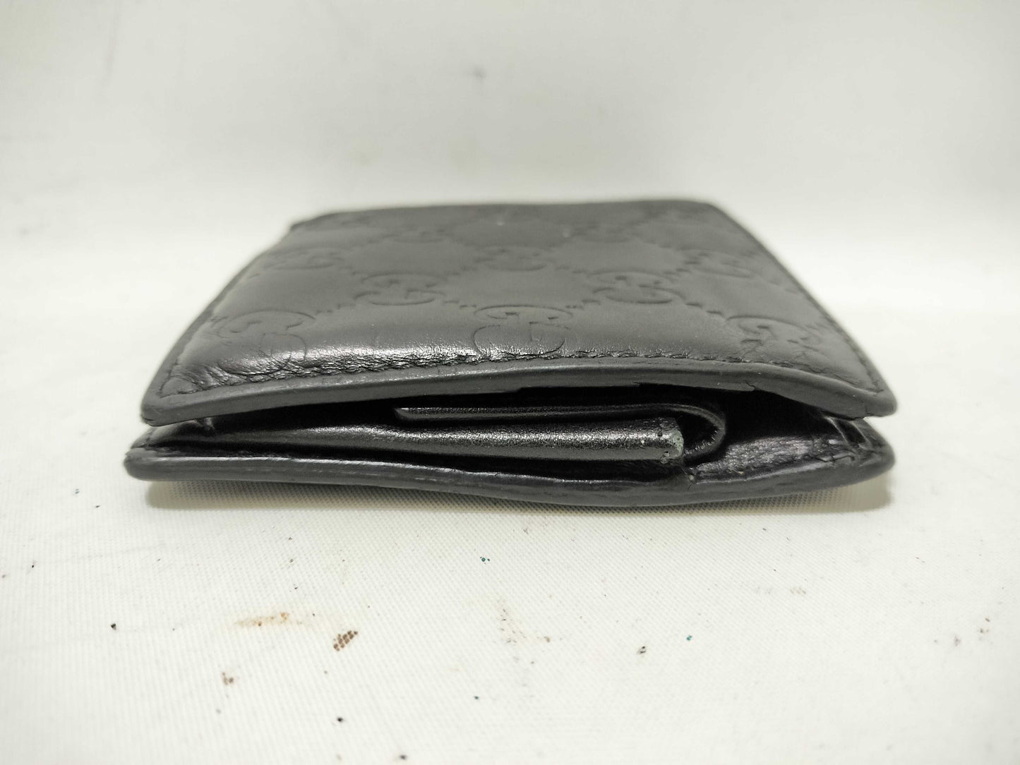 GUCCI Guccissima GUCCI Gucci Bifold Wallet 146223 Leather Black Wallet