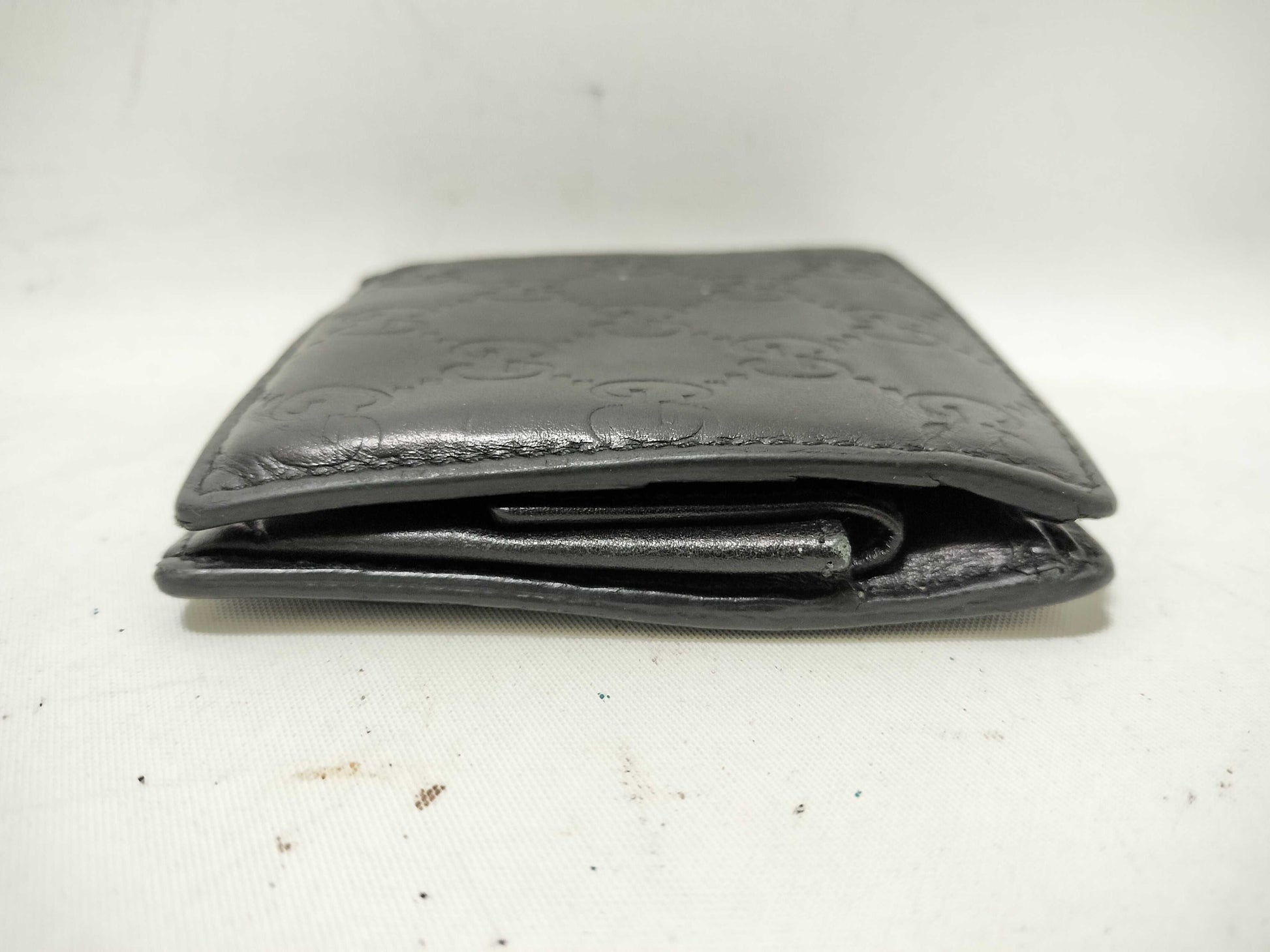GUCCI Guccissima GUCCI Gucci Bifold Wallet 146223 Leather Black Wallet