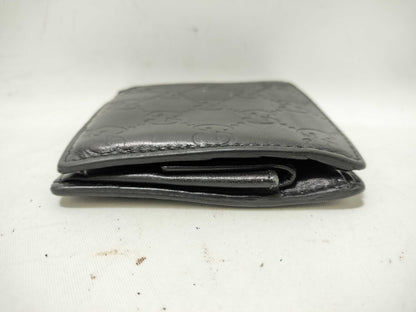GUCCI Guccissima GUCCI Gucci Bifold Wallet 146223 Leather Black Wallet