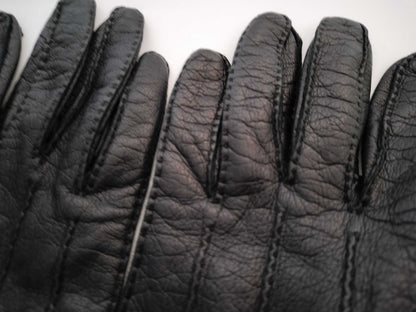 HERMES HERMES Leather Gloves Black Metal Fittings Other Accessories