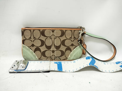 COACH Signature Wristlet Pouch with Fish and Coral Design