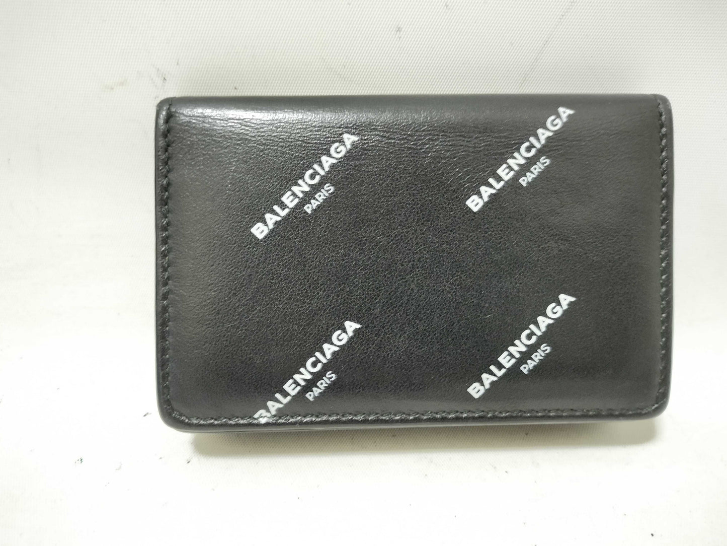 BALENCIAGA BALENCIAGA Logo Print Black Card Case Card Case/Pass Case/Business Card Case