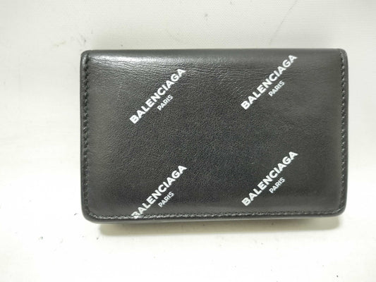 BALENCIAGA BALENCIAGA Logo Print Black Card Case Card Case/Pass Case/Business Card Case