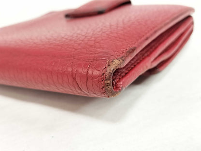 GUCCI 456122 GG Marmont Leather Folding Wallet, Red